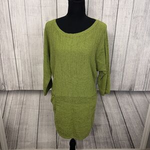 Soft Surroundings Women's L / XL Green 3/4 Sleeve Sweater w/ Pockets